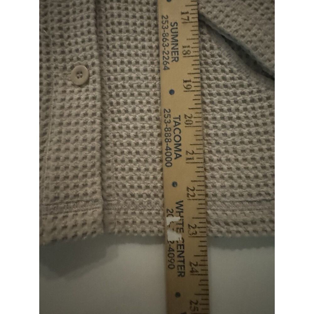 Eileen Fisher XS Beige Cream Italian Cotton Waffle Organic Coastal Shirt USA - Picture 11 of 15